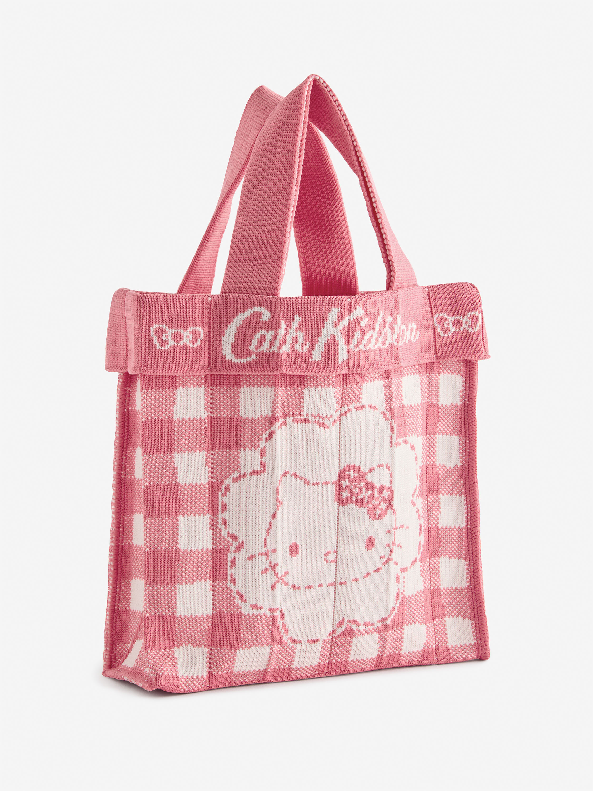 Cath Kidston × Hello Kitty 紅色針織小手提袋 (Hello Kitty Gingham Provence)
