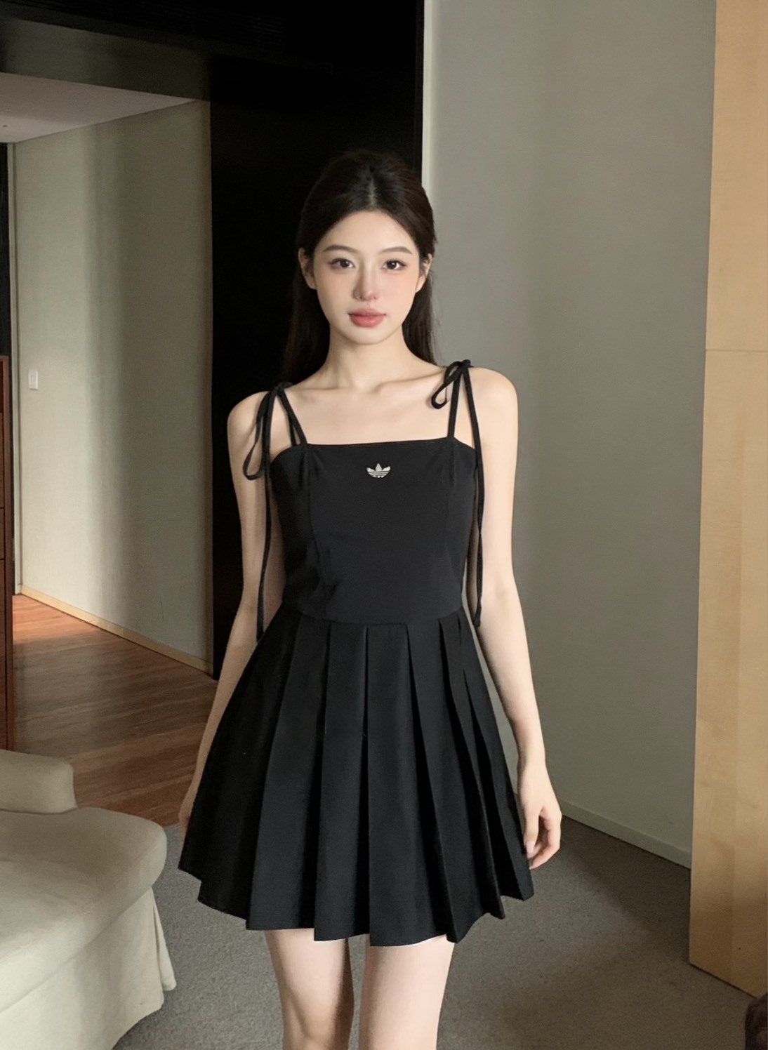 （預購）ADIDAS ORIGINALS 赫本風蝴蝶結 連身裙