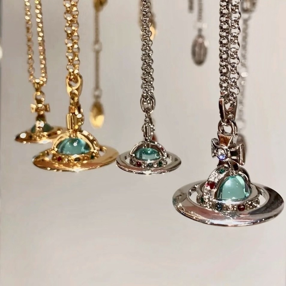 18k vivi”orb 土星晶球/薄荷綠球款中小號”高奢定製項鍊
