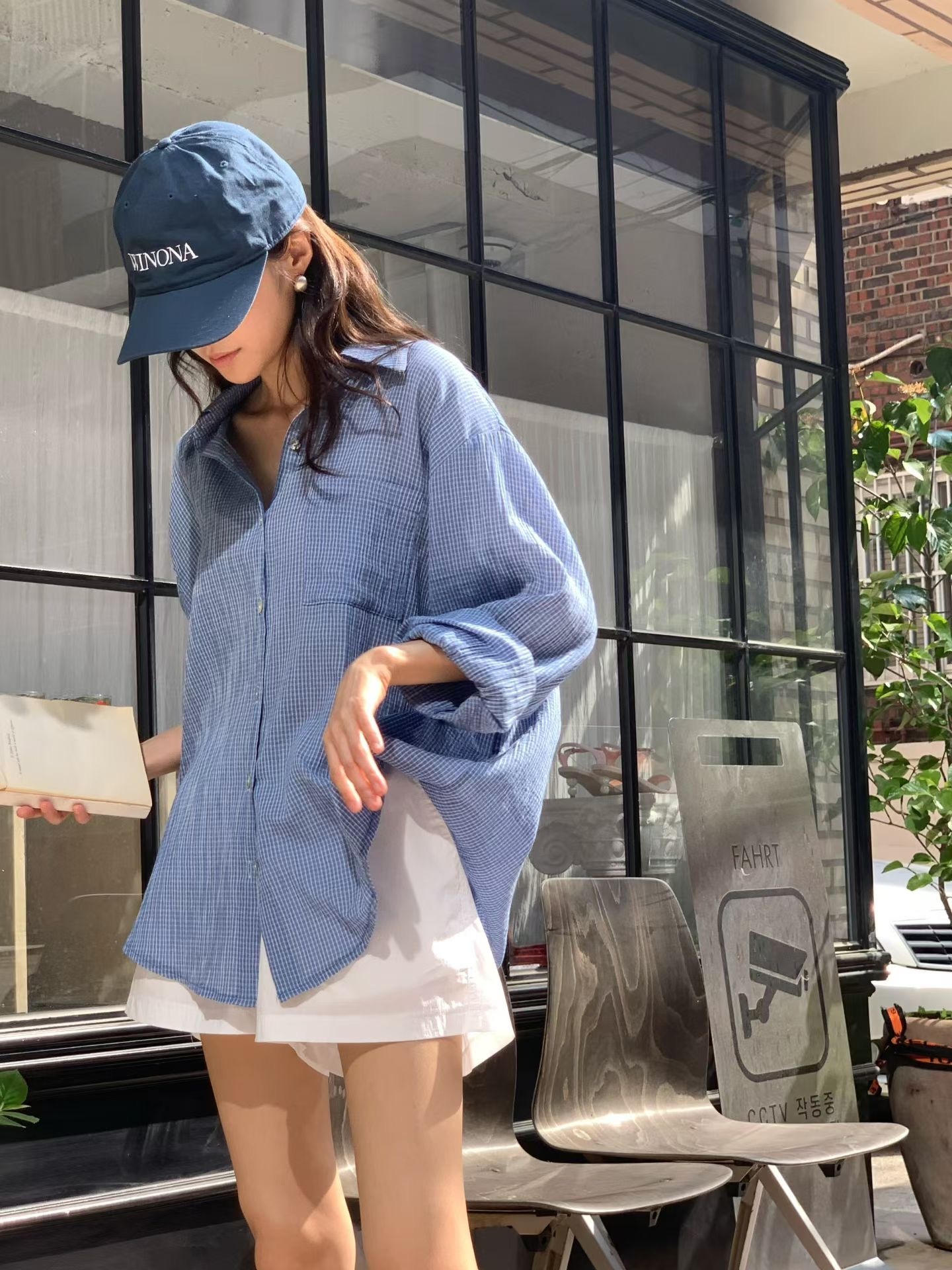 #228N766 清爽no.1，夏日元氣格紋恤衫