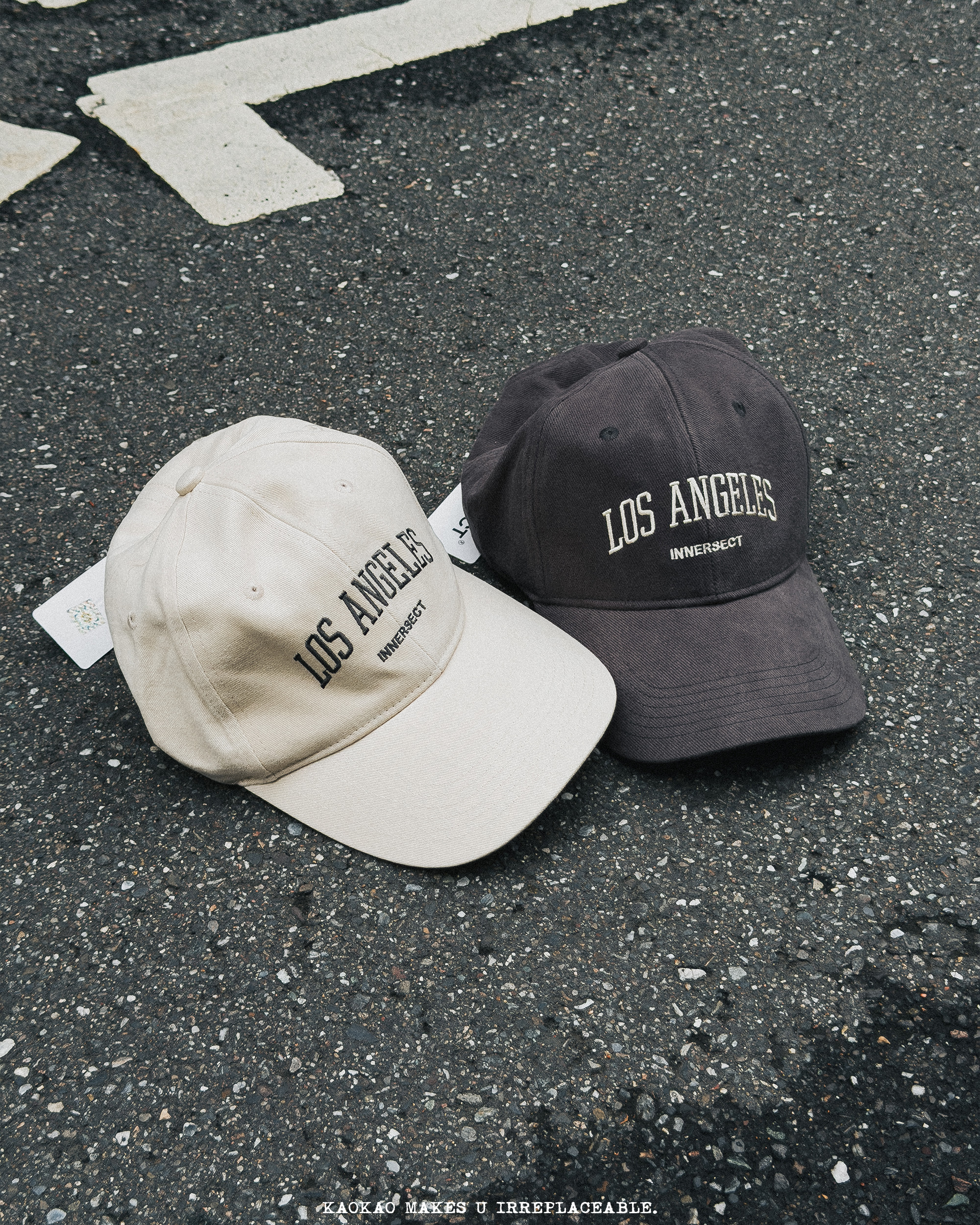 INNERSECT 三生萬物 刺繡字母「LOS ANGELES」字體 鴨舌帽 老帽 棒球帽