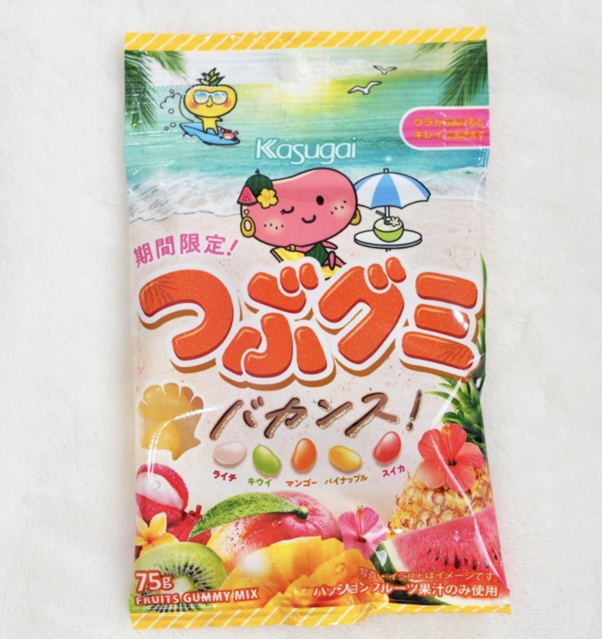【期間限定】JP 夏日熱帶水果風味5種水果軟糖 75g 4456 TK260601