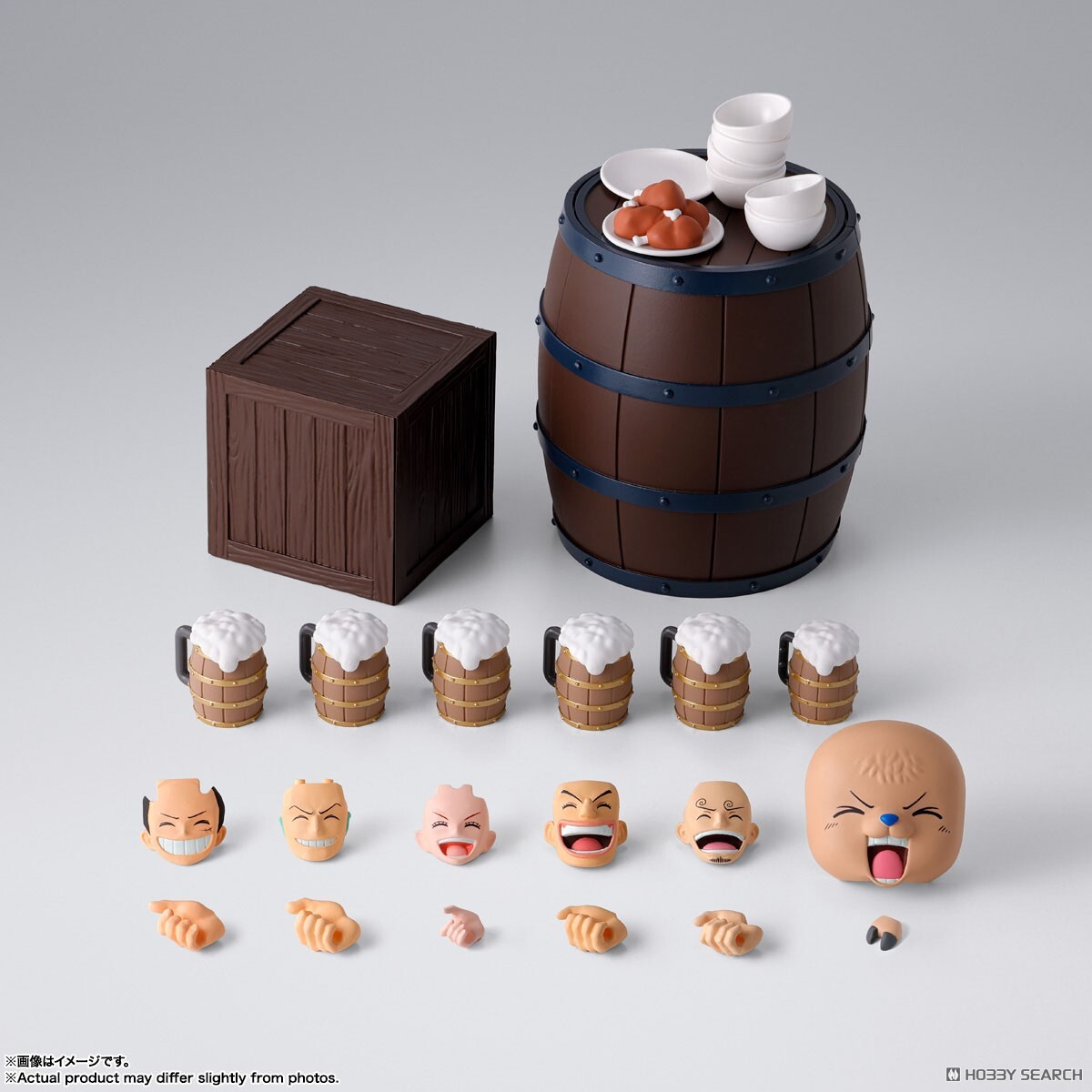 特價 全新 萬代 SHF 草帽一行人 宴會 啤酒 喝酒 臉部 套組 魯夫 娜美 騙人布 喬巴 索隆 配件組 航海王