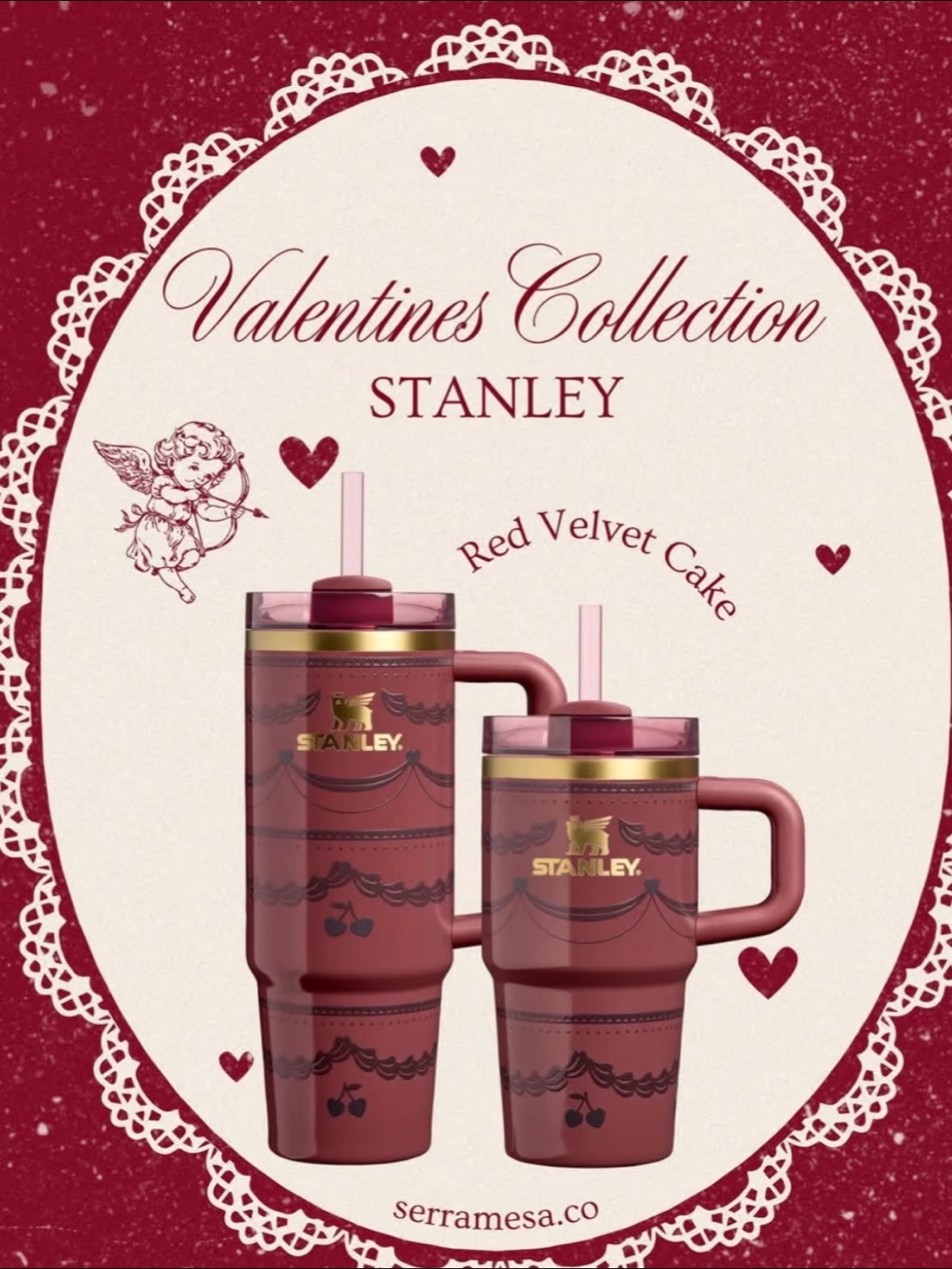 STANLEY 最新絲絨蛋糕 保溫保冷吸管杯 紅絲絨 粉絲絨 591ml 877ml