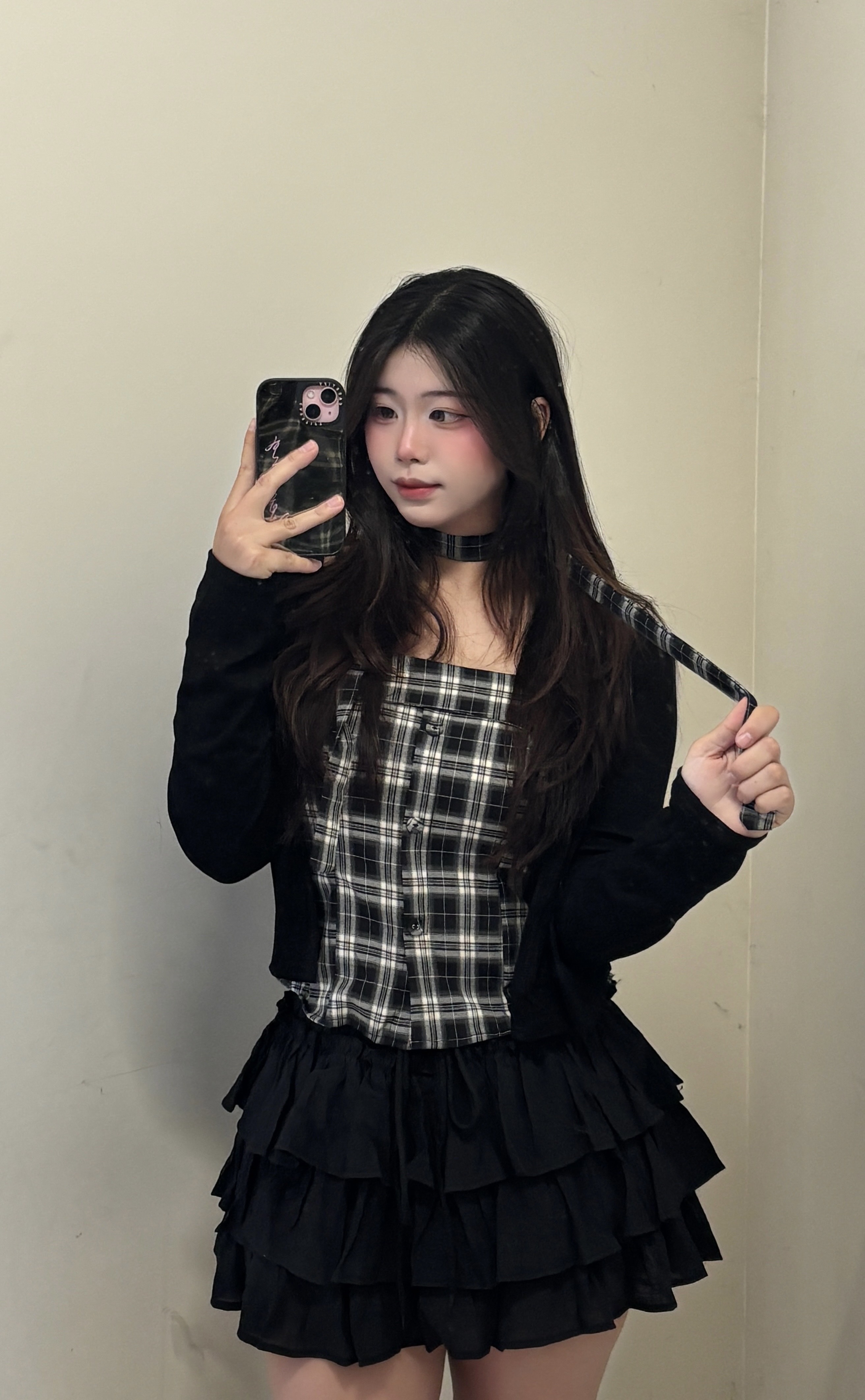 Korea🖤 “Seoul Girl 格紋綁帶 set