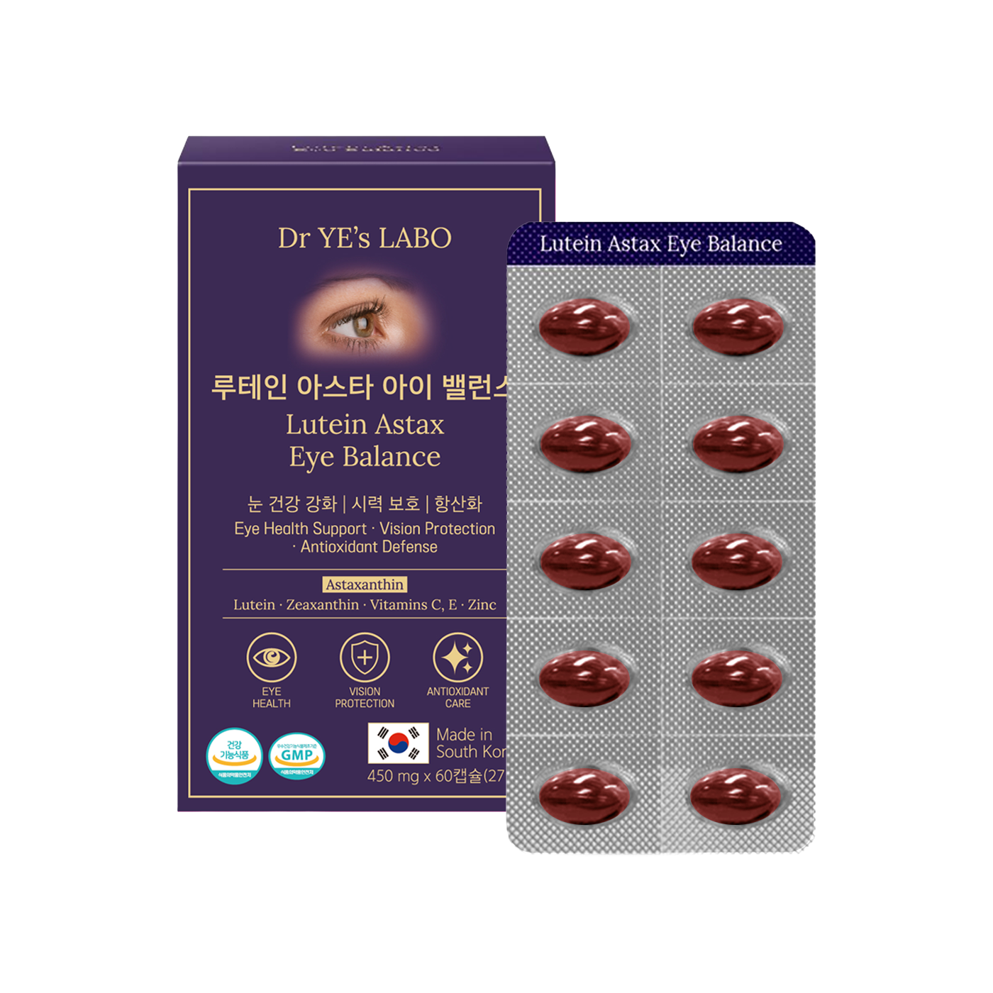 DR. YE's LABO Lutein AstaxEye Balance 護眼寶 (60粒 x450mg) (EXP:2028.03)
