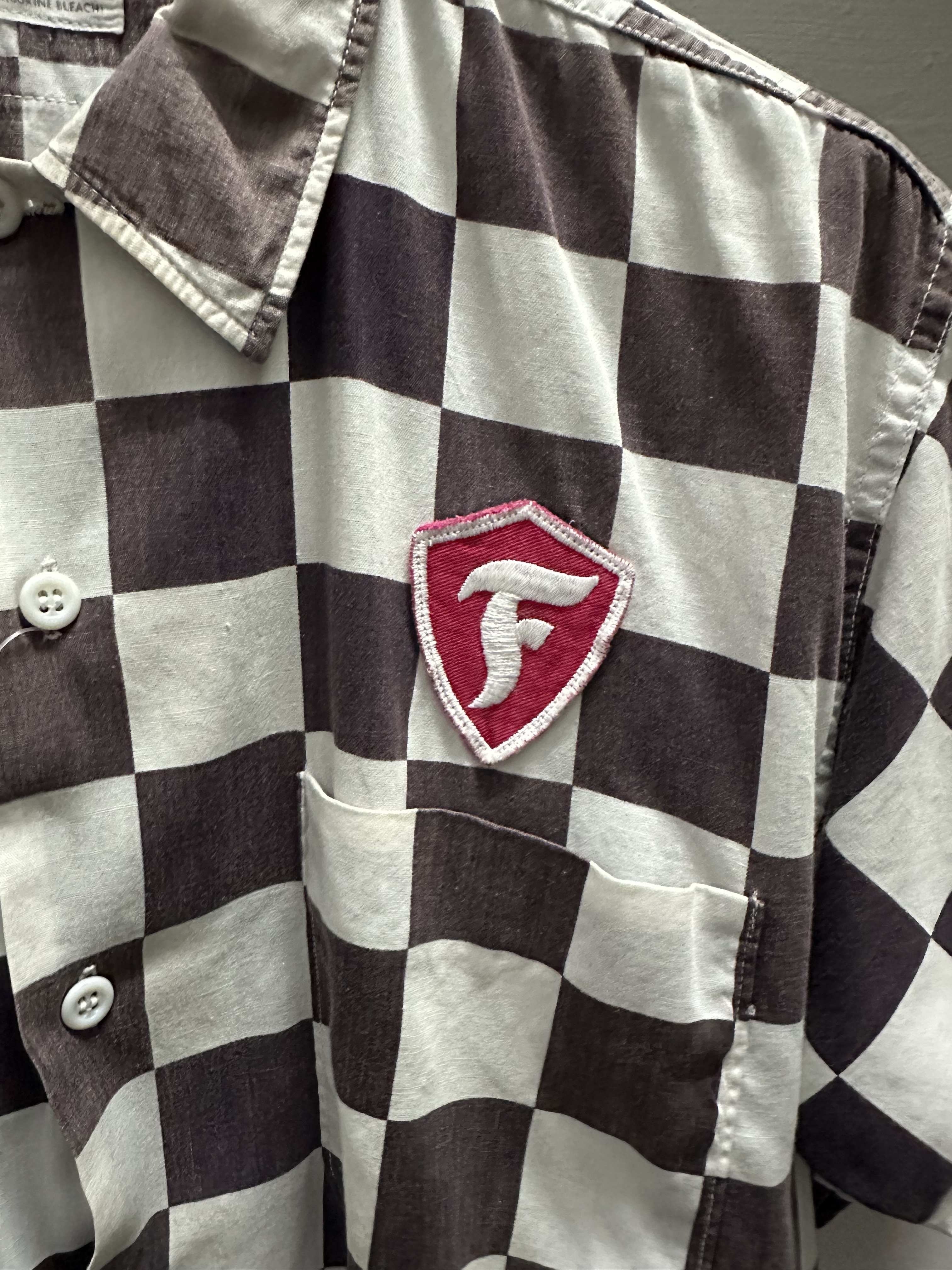 50~60’s Firestone Checkered Flag Cotton S/S Shirt