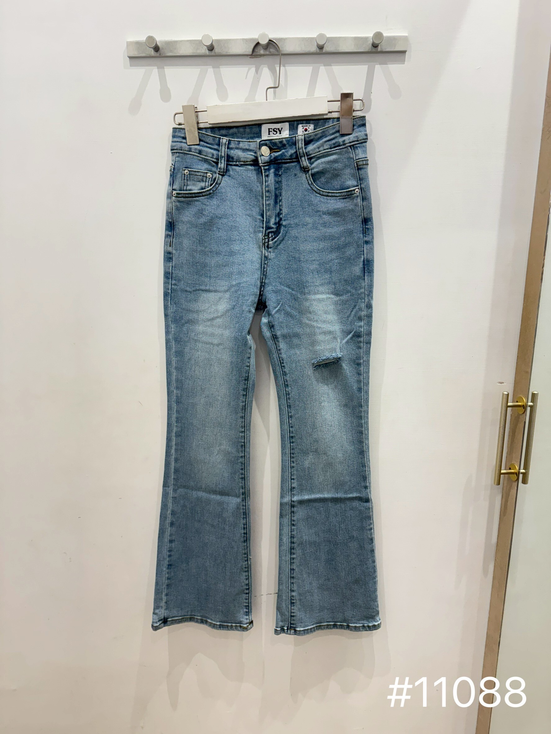 Ripped flared jeans