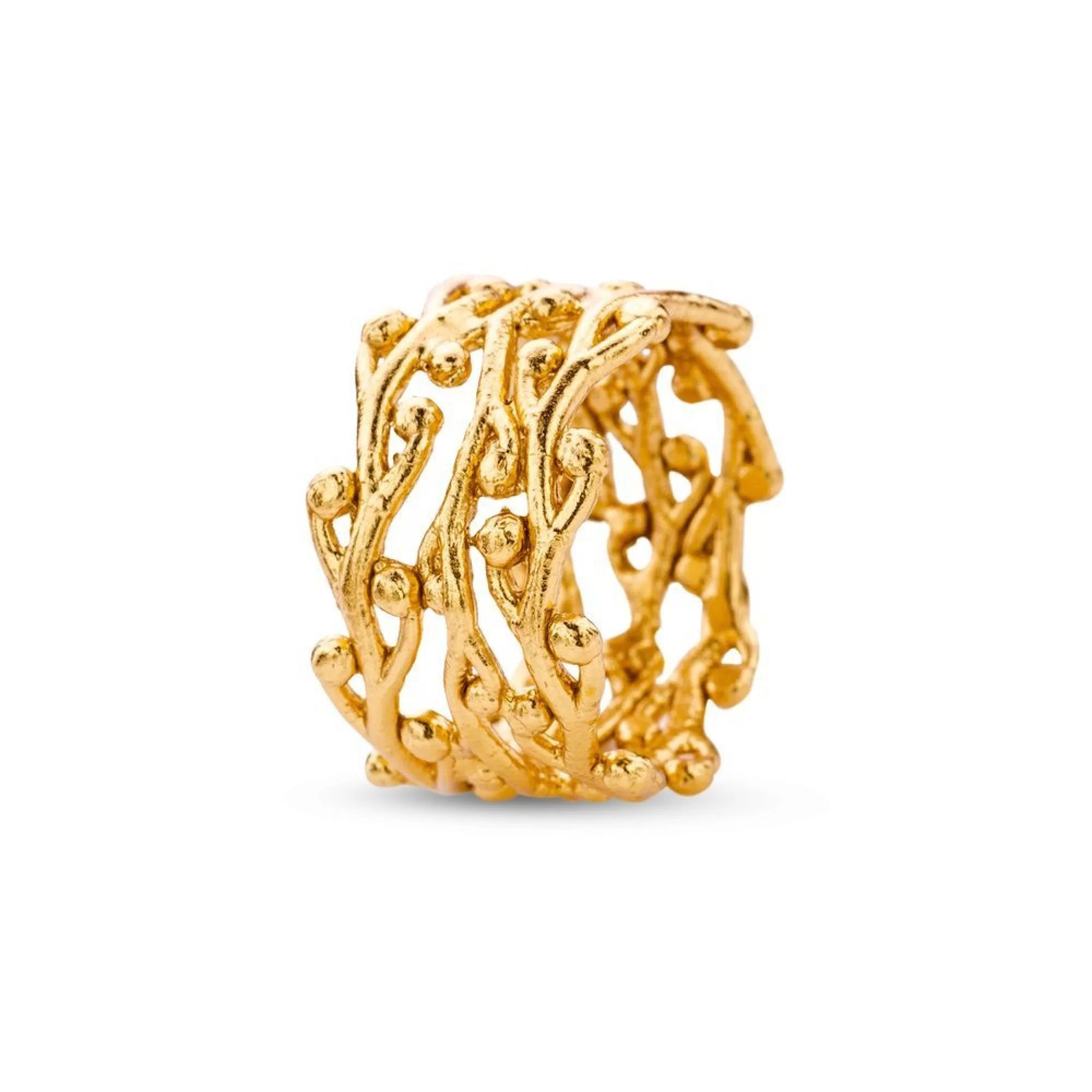 1TA0530-452 [THALLO] Chloe 戒指，寬底座，24K 鍍金純銀 #s317a (EU)