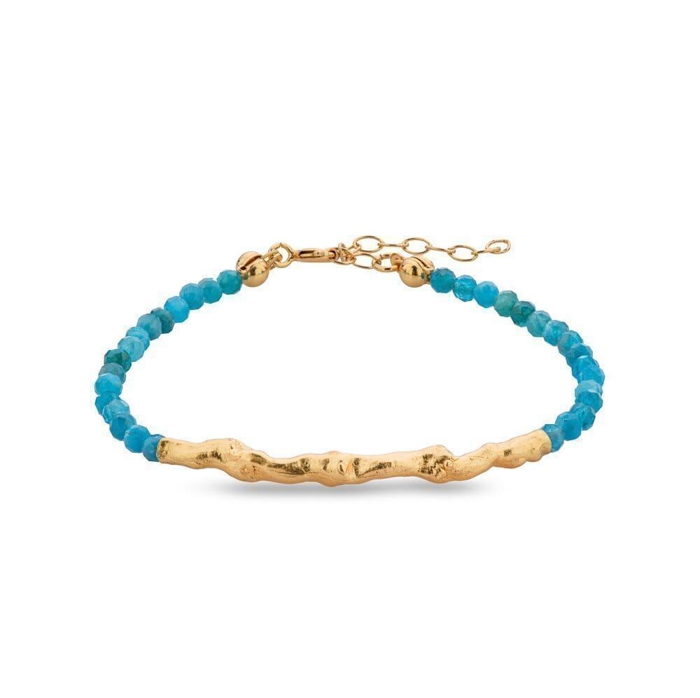1TA0530-455 [THALLO] Amelia Bracelet Geometric 24K Gold Vermeil on Sterling Silver Blue #s804b (EU)