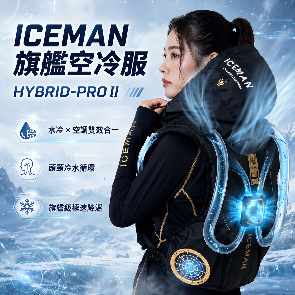 ICEMAN HYBRID-PRO II 旗艦空冷服｜水冷空調雙效降溫套裝-天掌五金