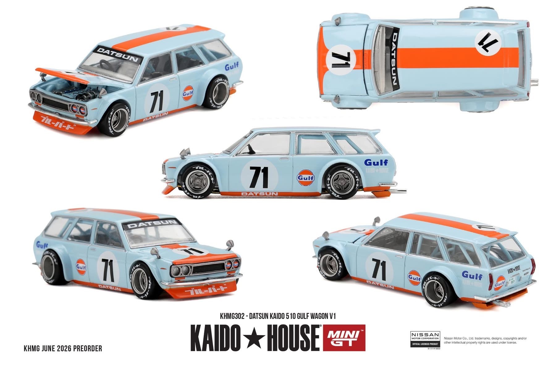 預訂Pre Order- Kaido House Datsun KAIDO 510 GULF Wagon V1      (KHMG302)