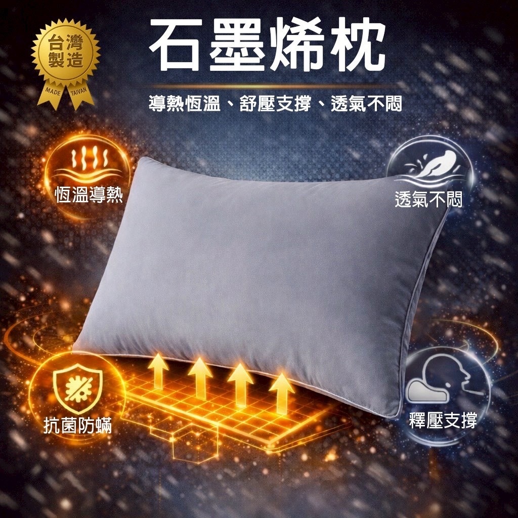 MIT台灣製造石墨烯枕 1套2個