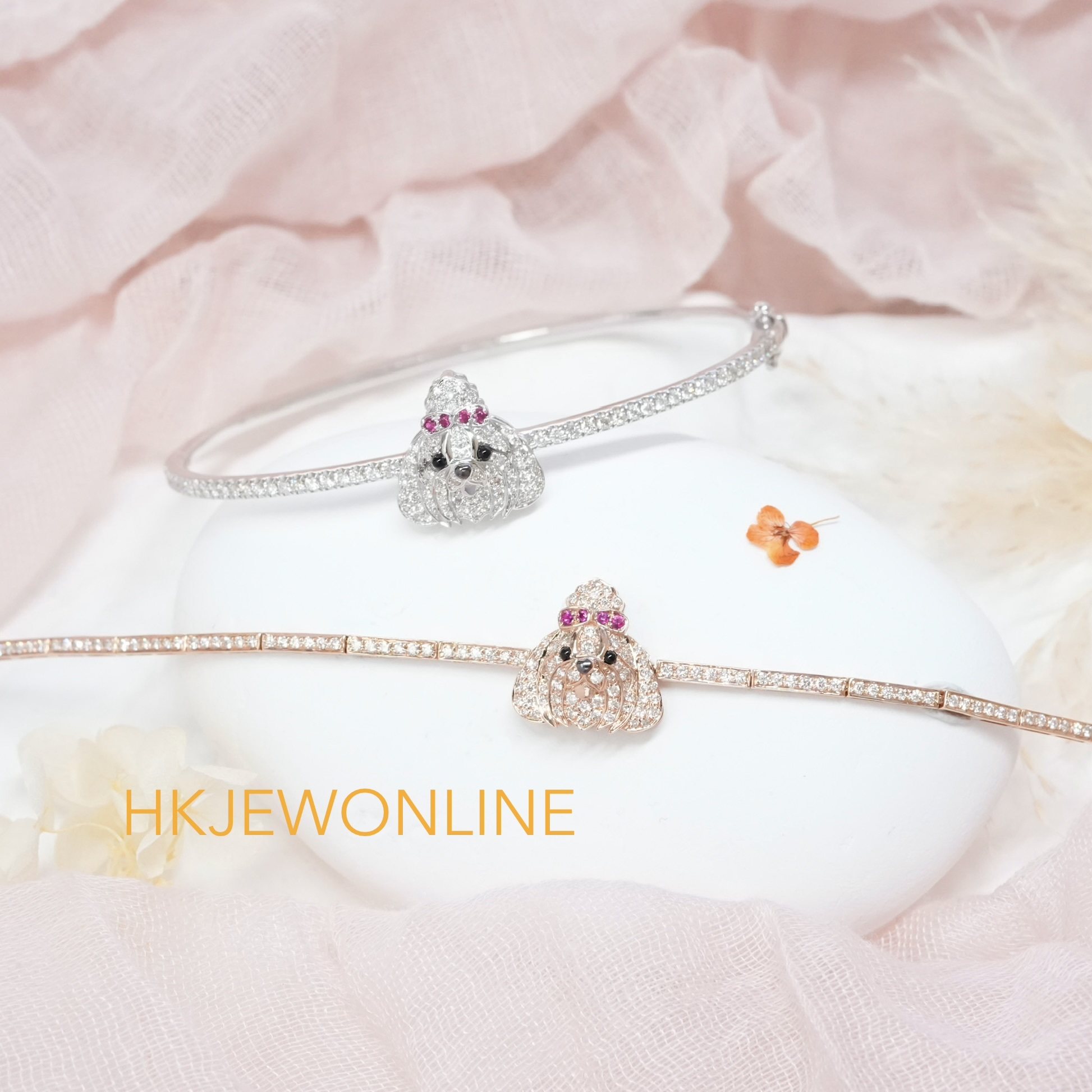 18K Gold Diamond & Ruby Shih Tze Collection (Bar Bracelet/ Bangle)
