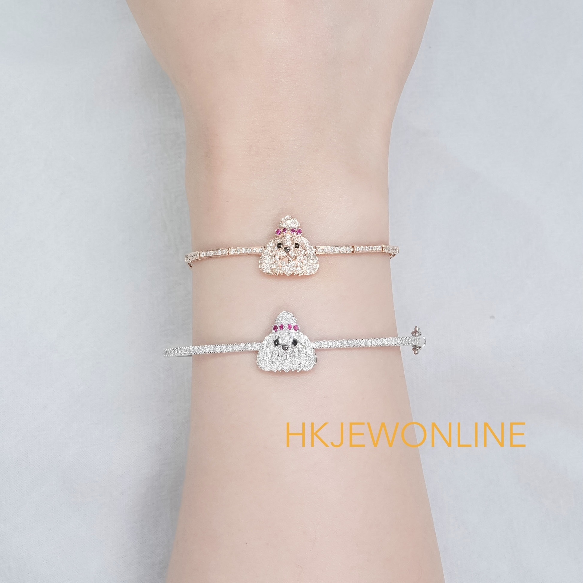 18K Gold Diamond & Ruby Shih Tze Collection (Bar Bracelet/ Bangle)