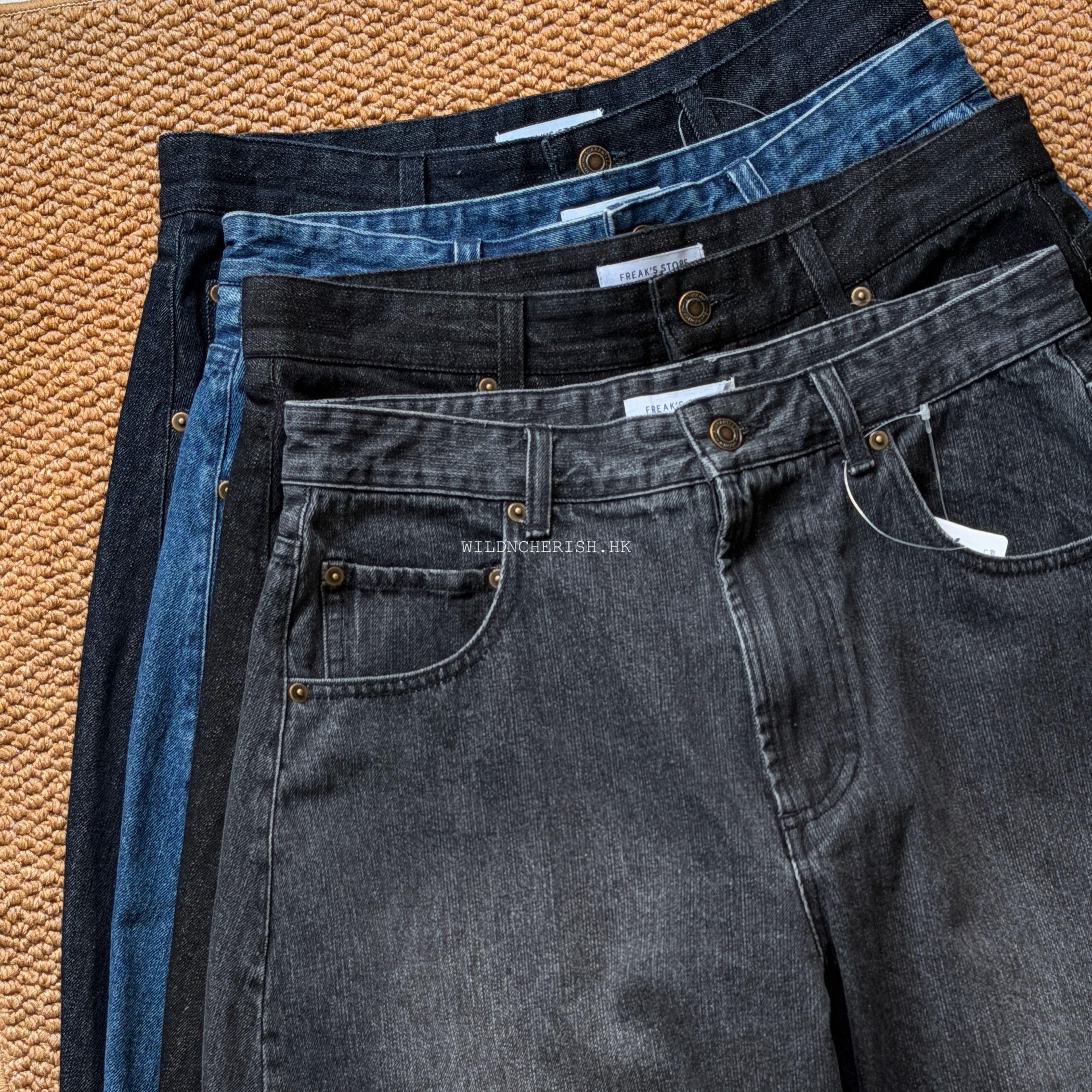 現貨 |  Freak's Store Wide Silhouette Curved Denim Pants 彎刀 七分褲