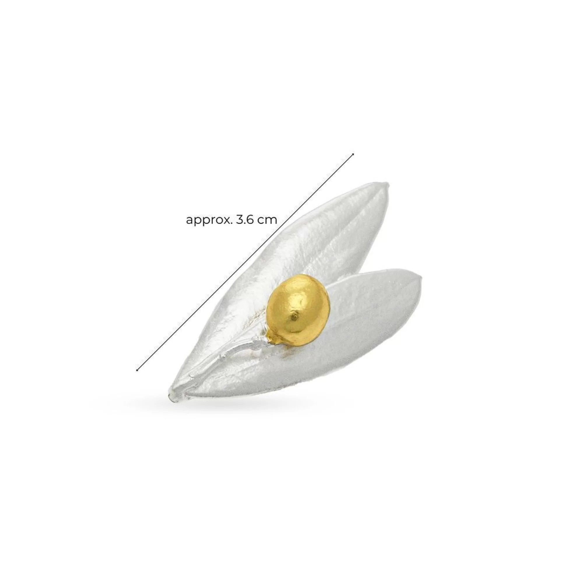 1TA0530-477 [THALLO] 雅典娜橄欖胸針 24k 金和純銀 #s365b (EU)