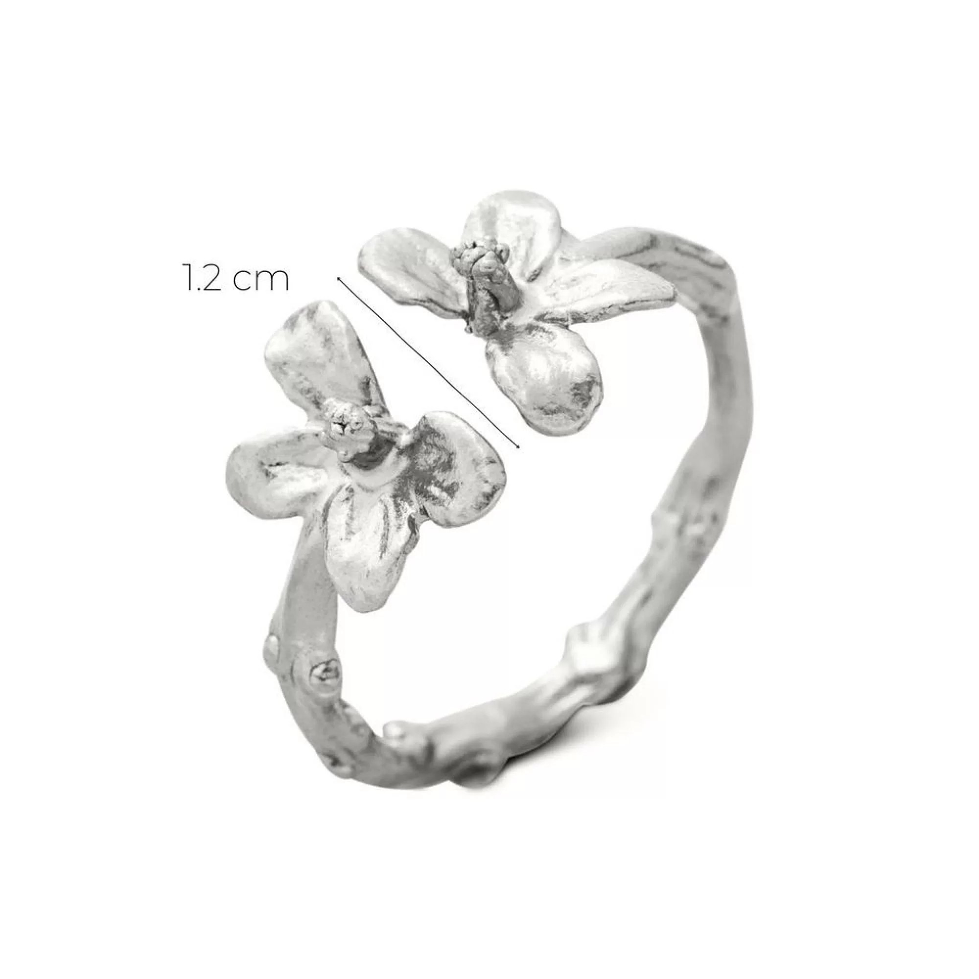 1TA0530-481 [THALLO] Myrsine Ring With Narrow Twig Base, Sterling Silver #s637a (EU)