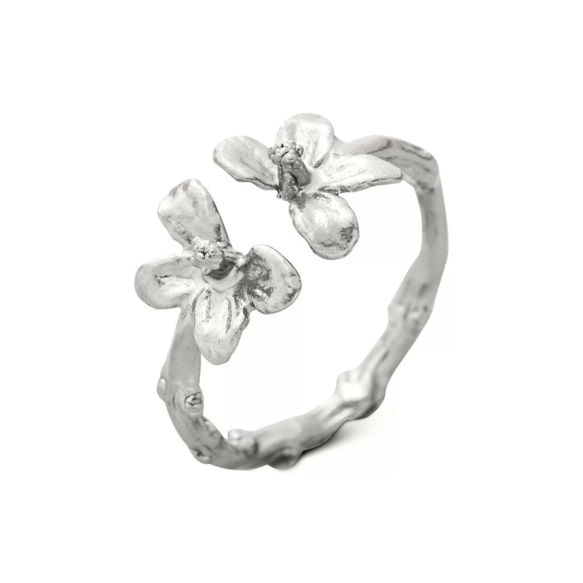 1TA0530-481 [THALLO] Myrsine Ring With Narrow Twig Base, Sterling Silver #s637a (EU)