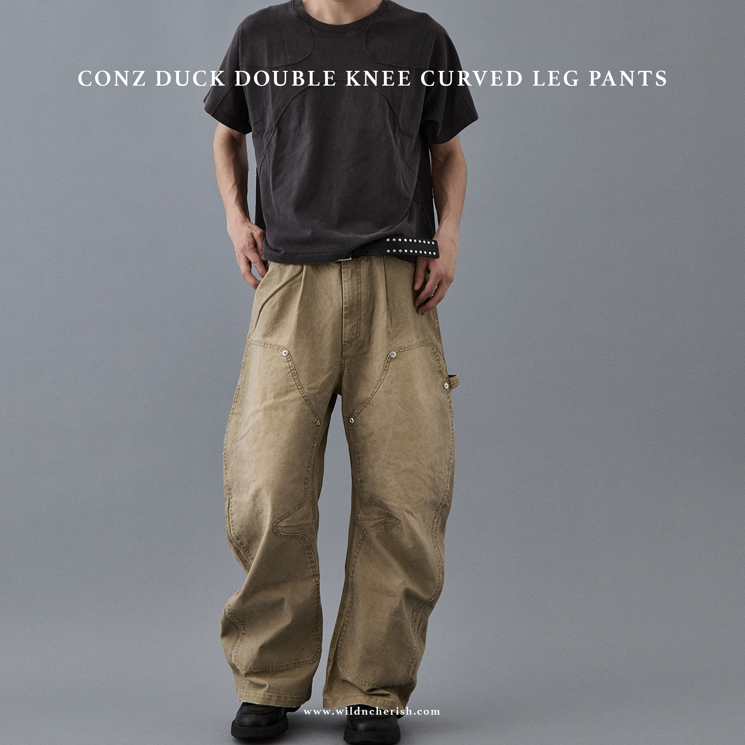 預訂 | CONZ Duck Double Knee Curved Leg Pants 彎刀工裝長褲