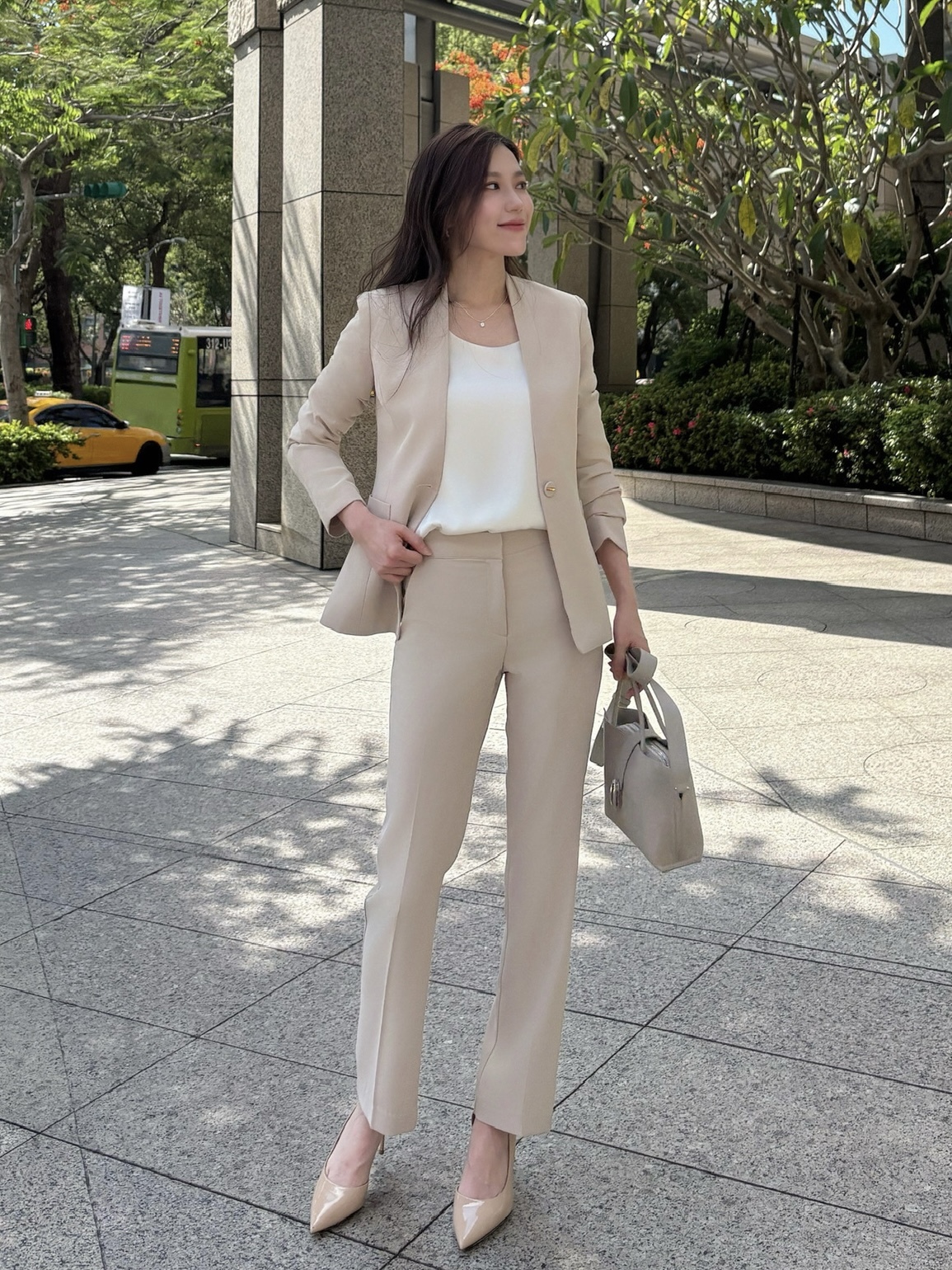 (JS) 簡約無領單釦西裝套裝【第一波成套優惠$𝟑𝟗𝟖𝟎】
