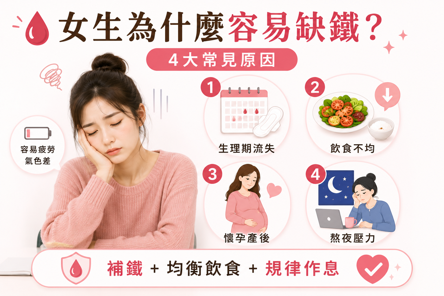 女生缺鐵的原因