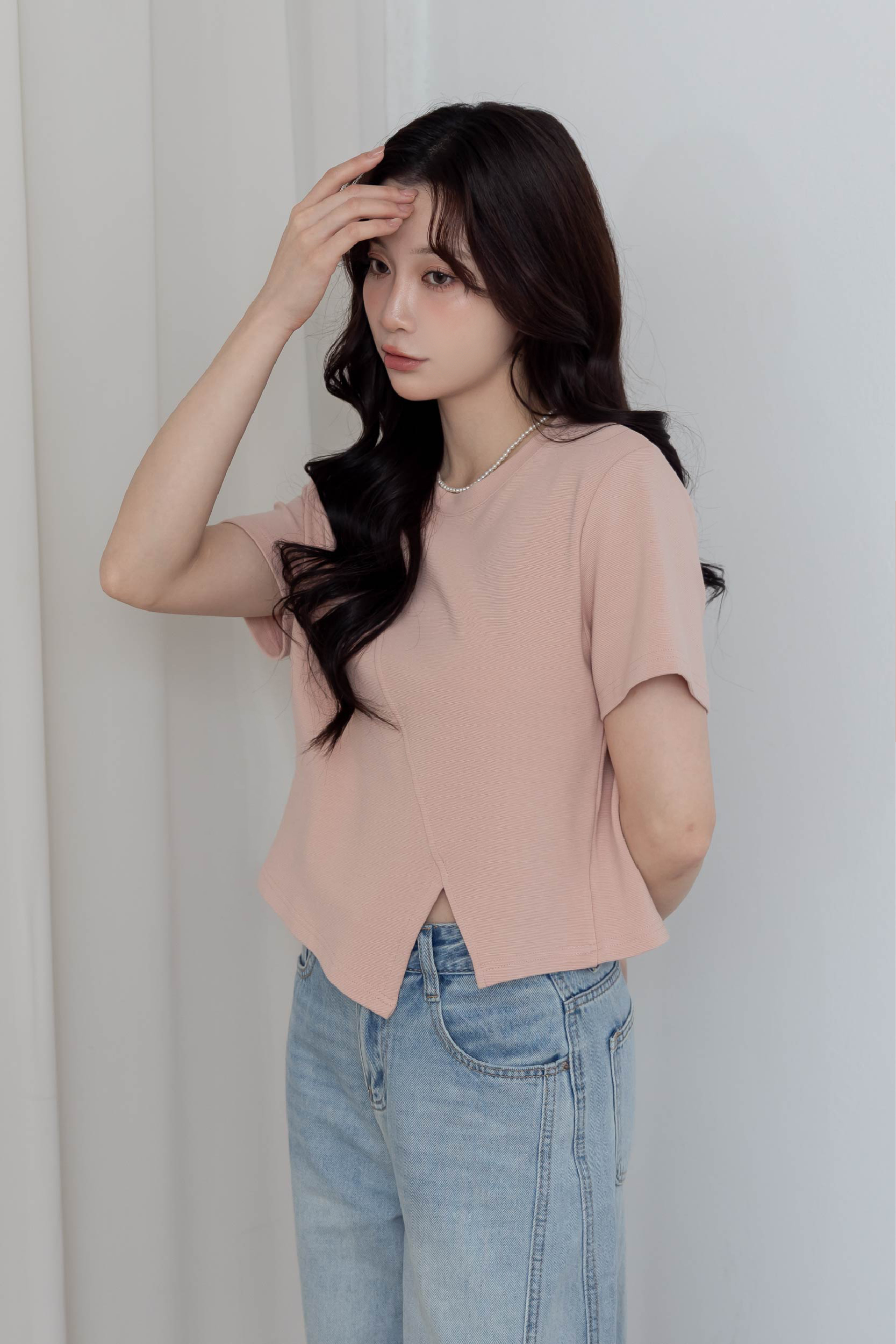 斜紋剪裁修身短袖T-shirt