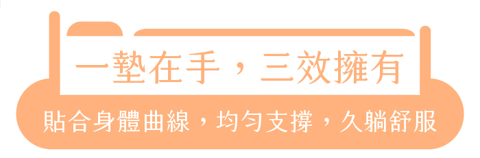 一墊在手,三效擁有|貼合身體曲線,均勻支撐,久躺舒服