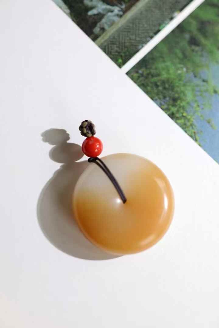 和田玉糖白玉平安扣 (38mm直徑),天然和田玉軟玉