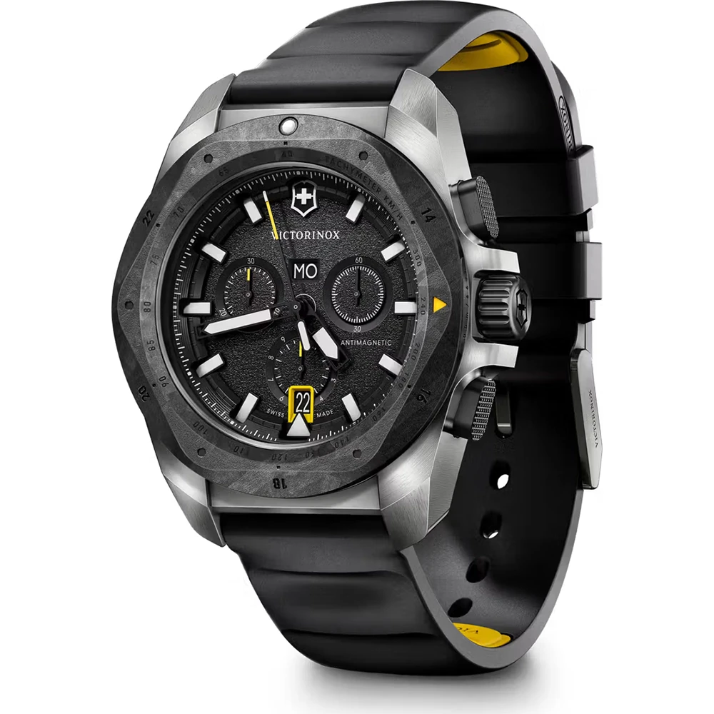 萬年鐘錶 - VICTORINOX SWISS ARMY 瑞士維氏  I.N.O.X. Chrono 200米防水碳纖維三眼計時男錶 242011 錶徑 : 43mm