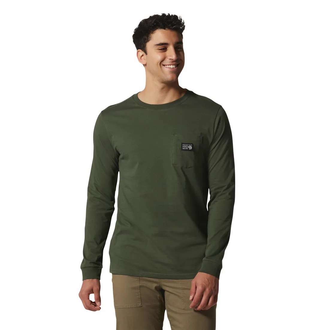 Mountain Hardwear/ MHW Logo™ Label Long Sleeve Pocket T 男裝- 盛榆綠 (MHW1924911)