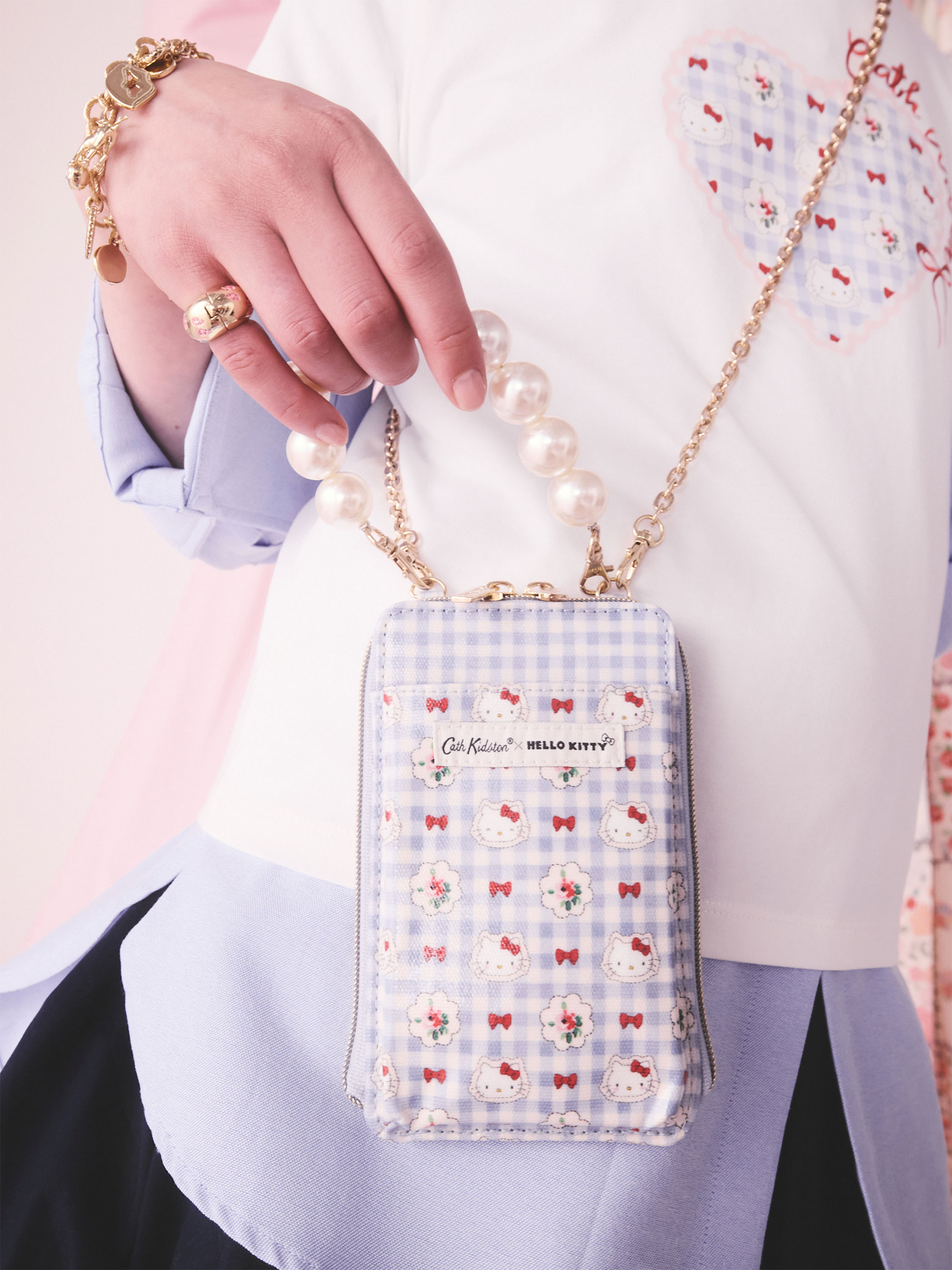 Cath Kidston × Hello Kitty 多功能斜背小包  (Hello Kitty Gingham Provence)