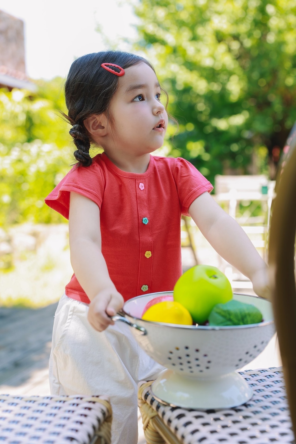 正韓夏JAZZ 三色糖果色小花釦上衣