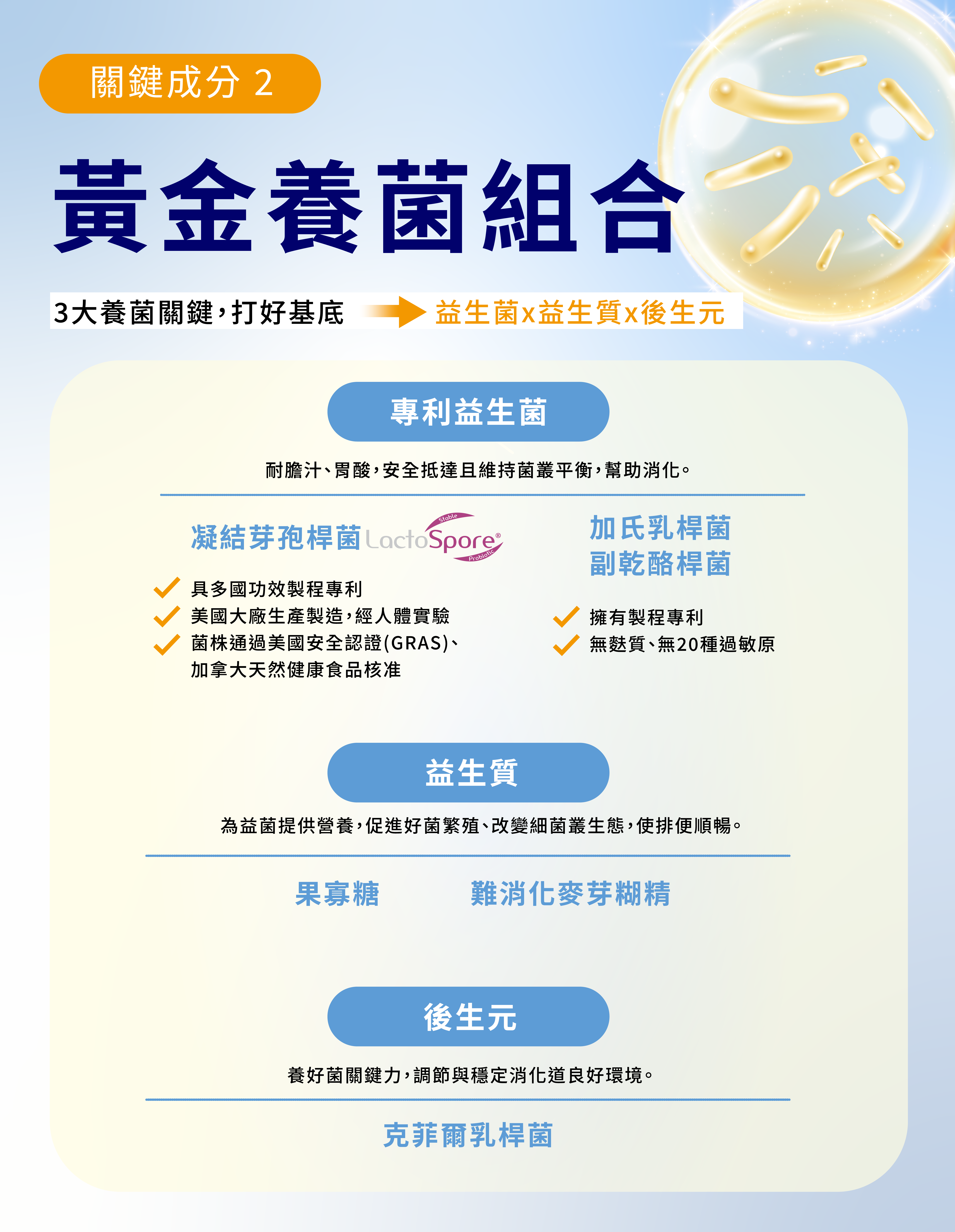 3大養菌關鍵，打好基底 - 益生菌x益生質x後生元