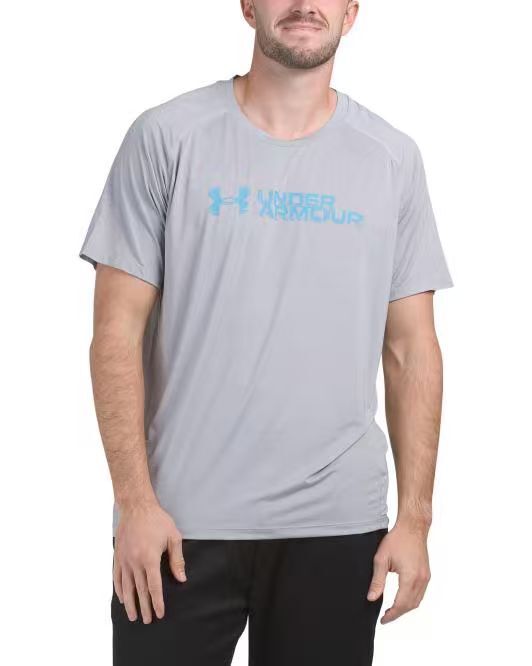 【預購】UNDER ARMOUR H060213 印花短袖上衣（灰藍色）