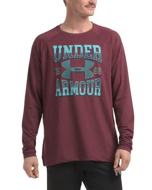 【預購】UNDER ARMOUR H060217 印花長袖上衣（酒紅色）