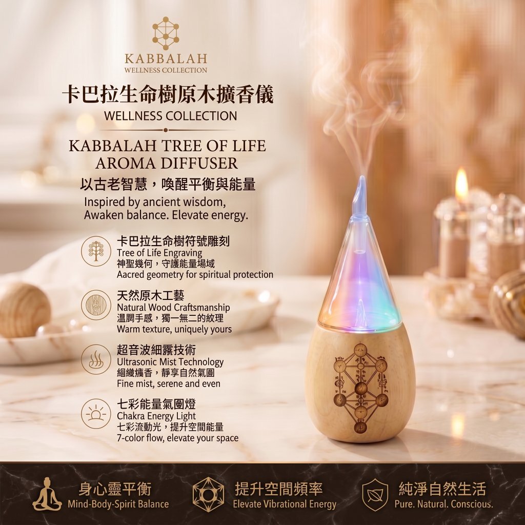 【卡巴拉】生命樹原木擴香儀 (純雕刻+精油)