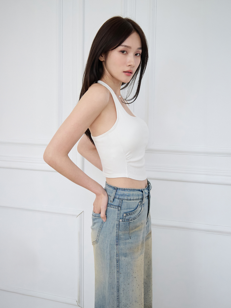 修身抓皺線條美bra top(25104)