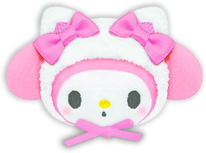 日本 Sanrio 白貓造型頭形毛絨襟針