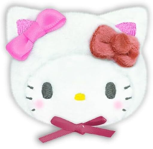 日本 Sanrio 白貓造型頭形毛絨襟針