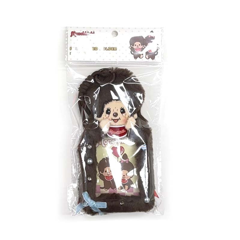 Monchhichi 蒙奇奇 萌趣趣基礎系列毛絨卡套 20.5CM 藍蝴蝶結 MINISO-06 [台灣現貨]