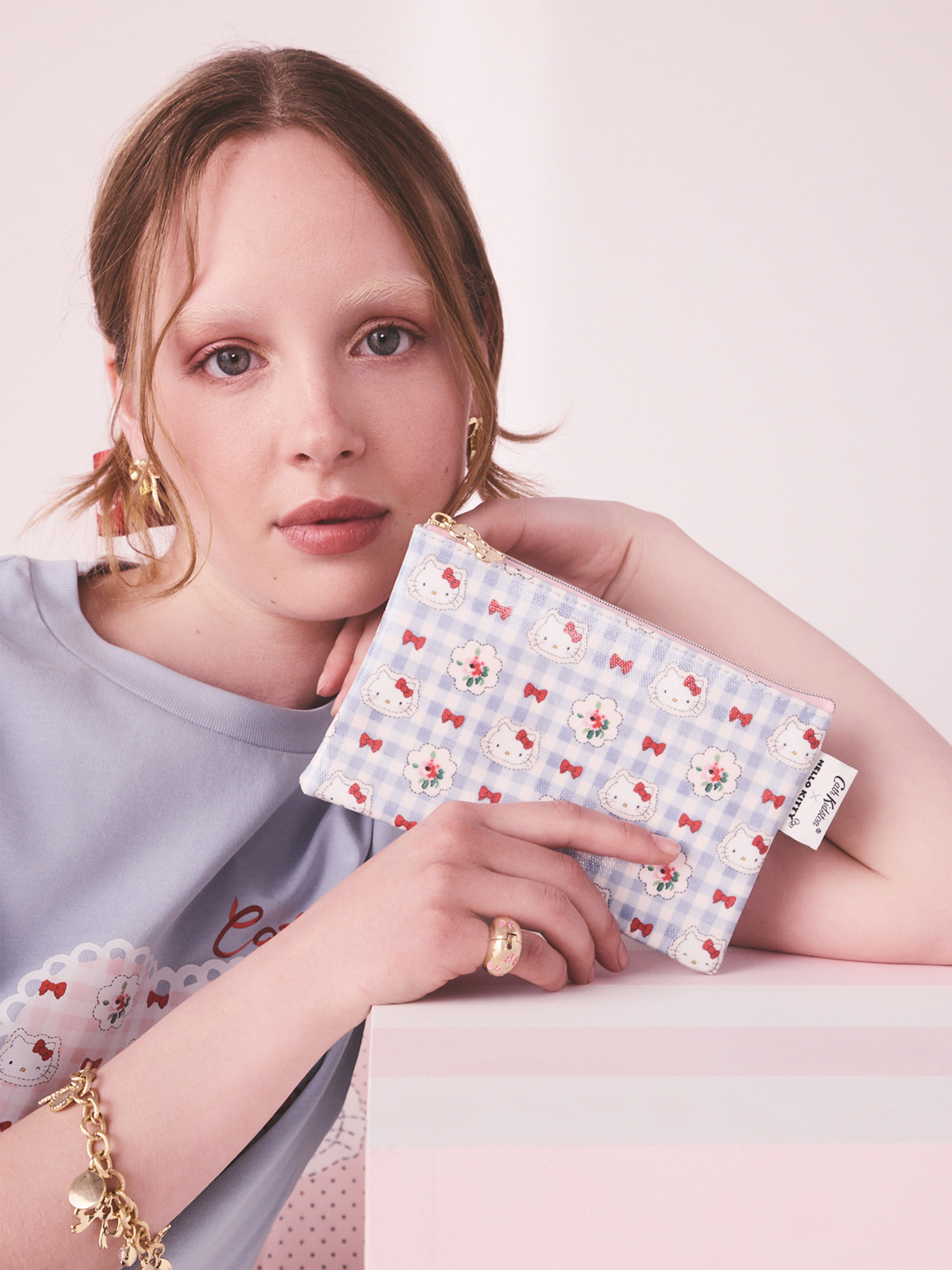 Cath Kidston × Hello Kitty 拉鍊零錢包  (Hello Kitty Gingham Provence)