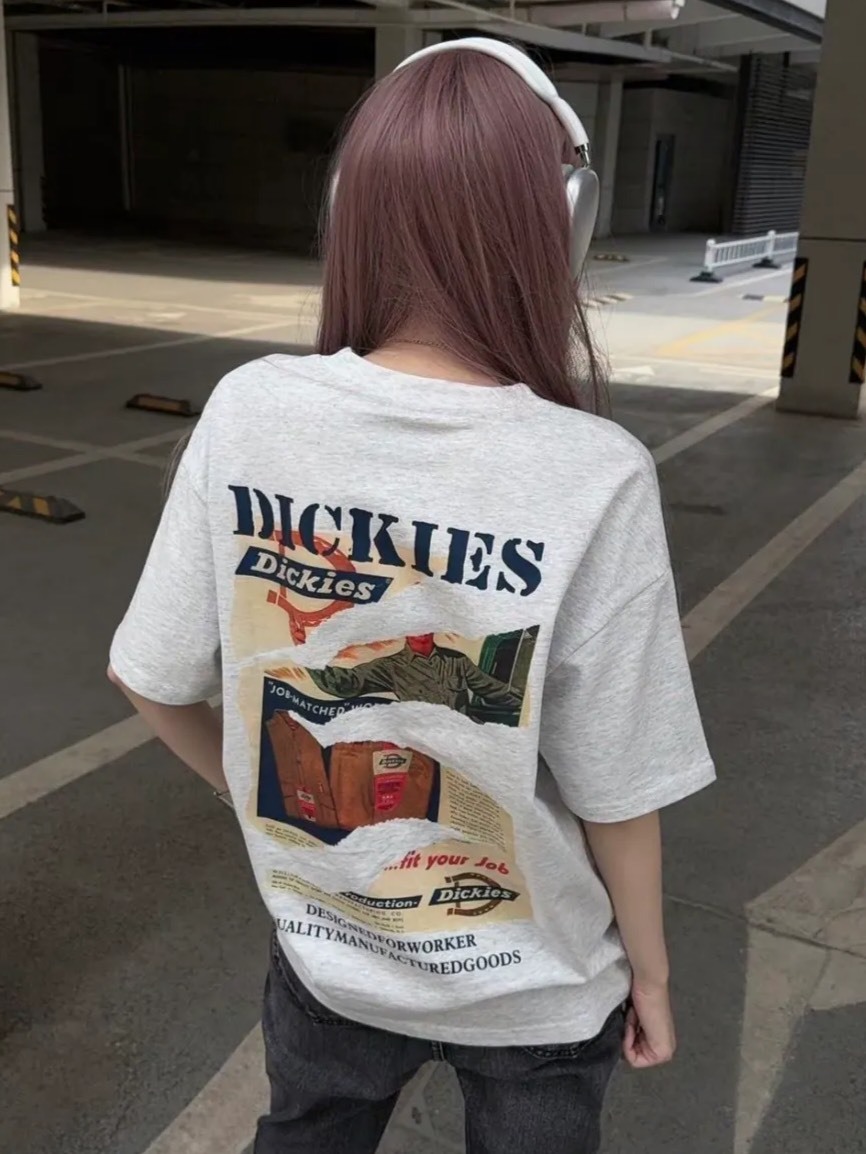 DICKIES 重純純棉 美式復古舊報紙 圓領短袖 男女同款