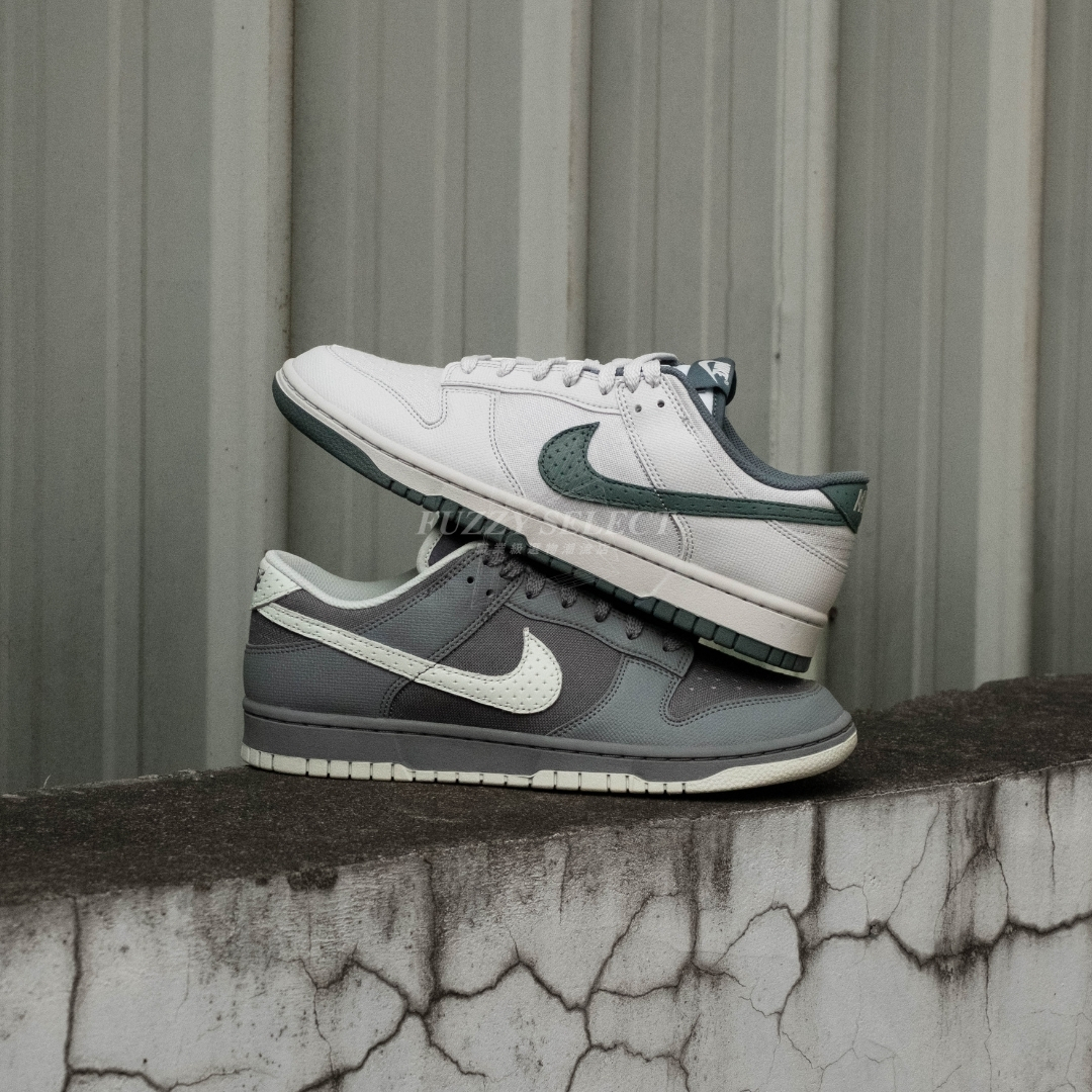 【逢甲 FUZZY】Nike Dunk Low "Cool Grey" 帆布 灰綠 IH1940-001 白綠 IH1940-002