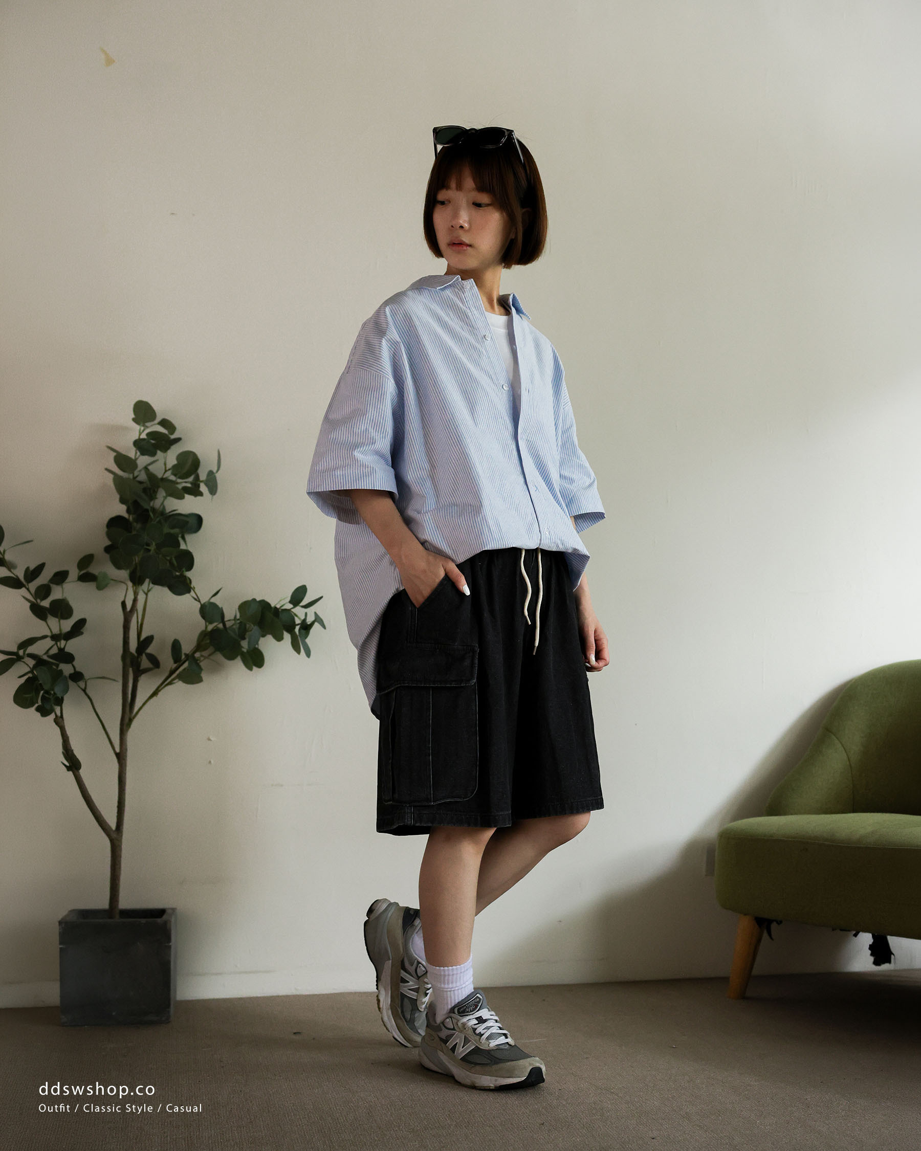 刺繡條紋襯衫 Embroidered Stripe Shirt ST-013