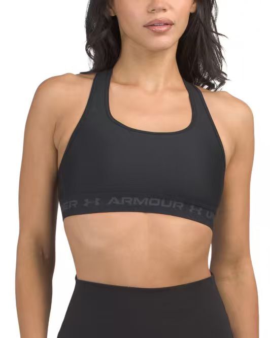 【預購】UNDER ARMOUR H060232 交叉背帶運動內衣（黑色）