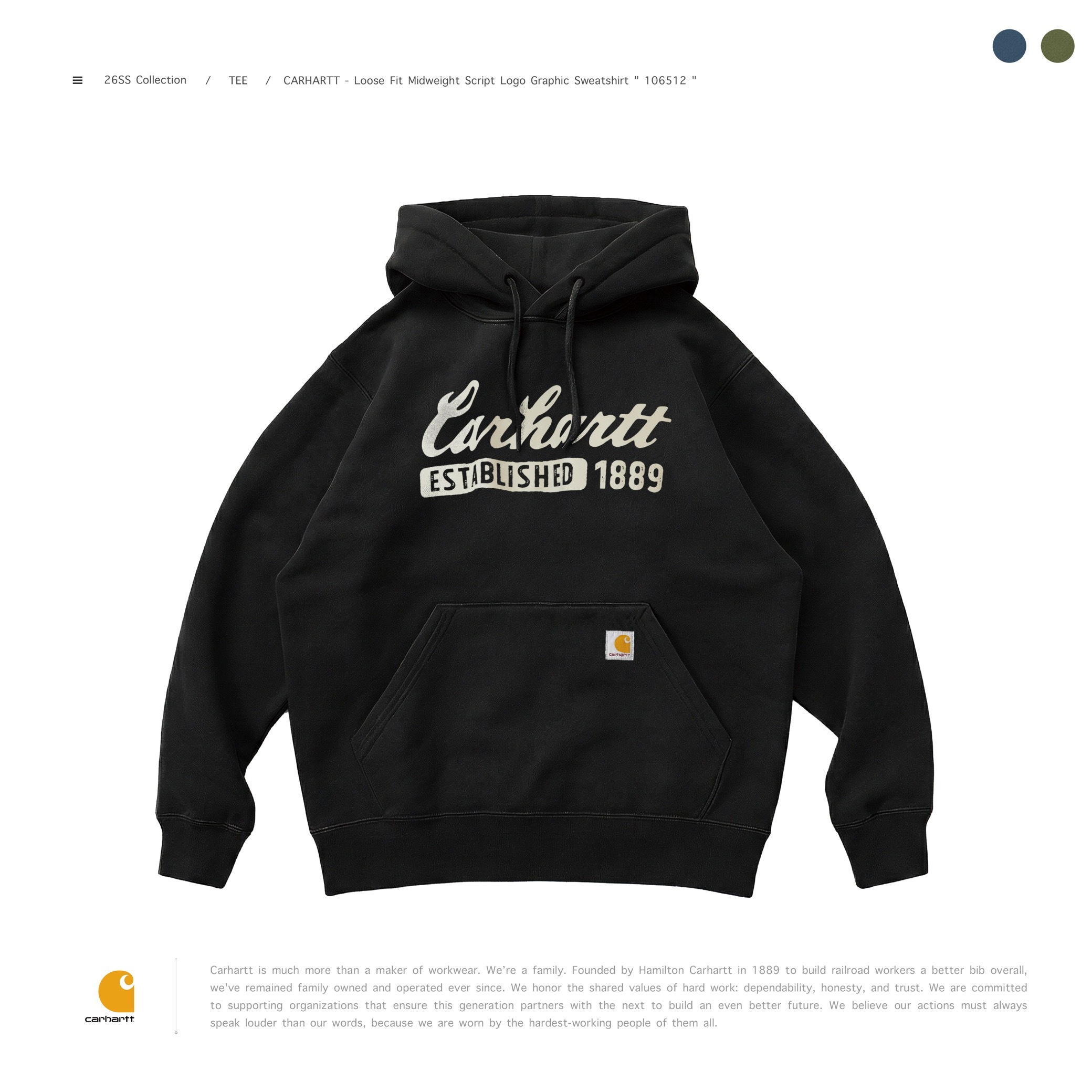 CARHARTT - Loose Fit Midweight Script Logo Graphic Sweatshirt " 106512 "