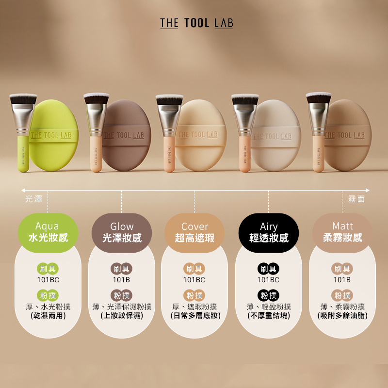 韓國 The Tool Lab 刷具粉撲組 附收納盒【AQ070】