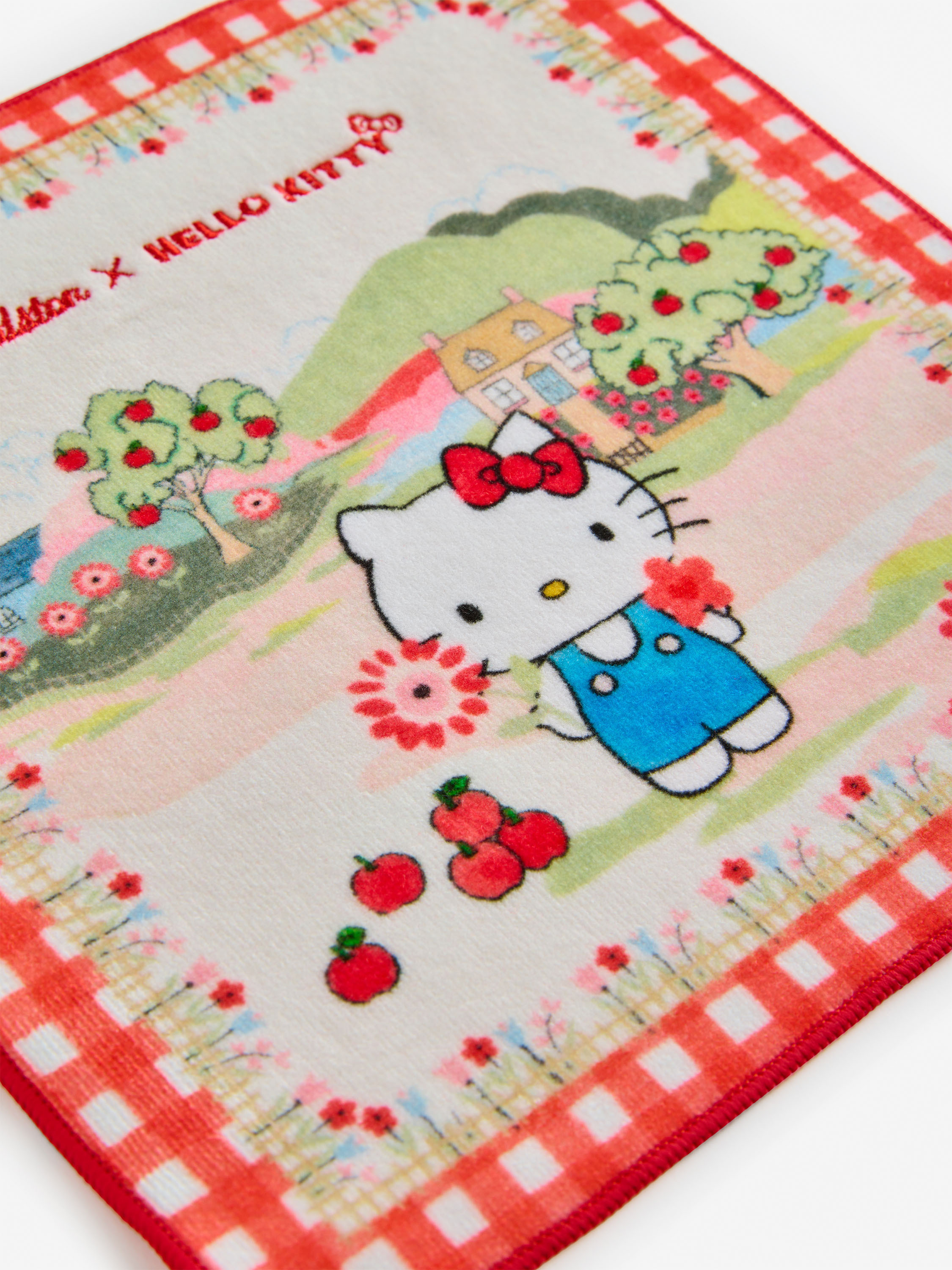 Cath Kidston × Hello Kitty 刺繡毛巾手帕 (Hello Kitty Scene)