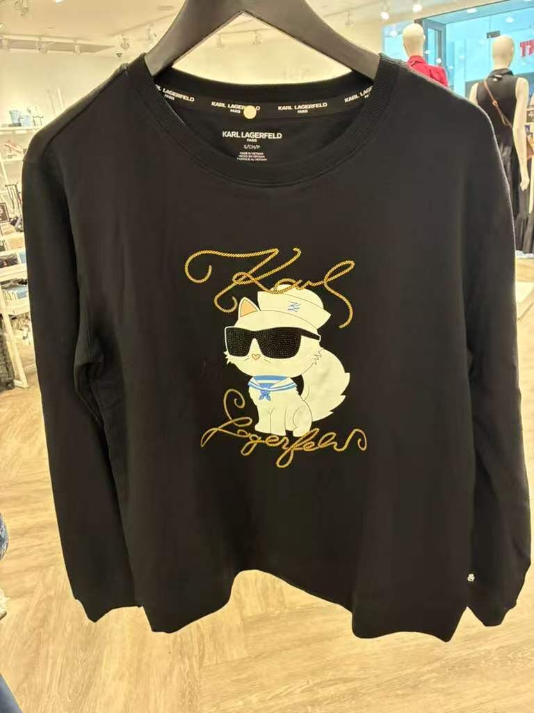 【預購】Karl Lagerfeld  H060249 女裝黑色衛衣